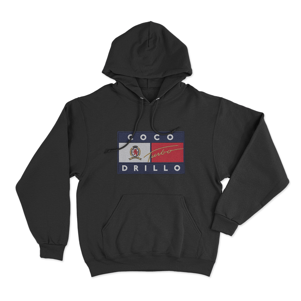 Coco Drillo Turbo Flag Unisex Hoodie Black Coco Drillo Turbo Flag Unisex Hoodie Black