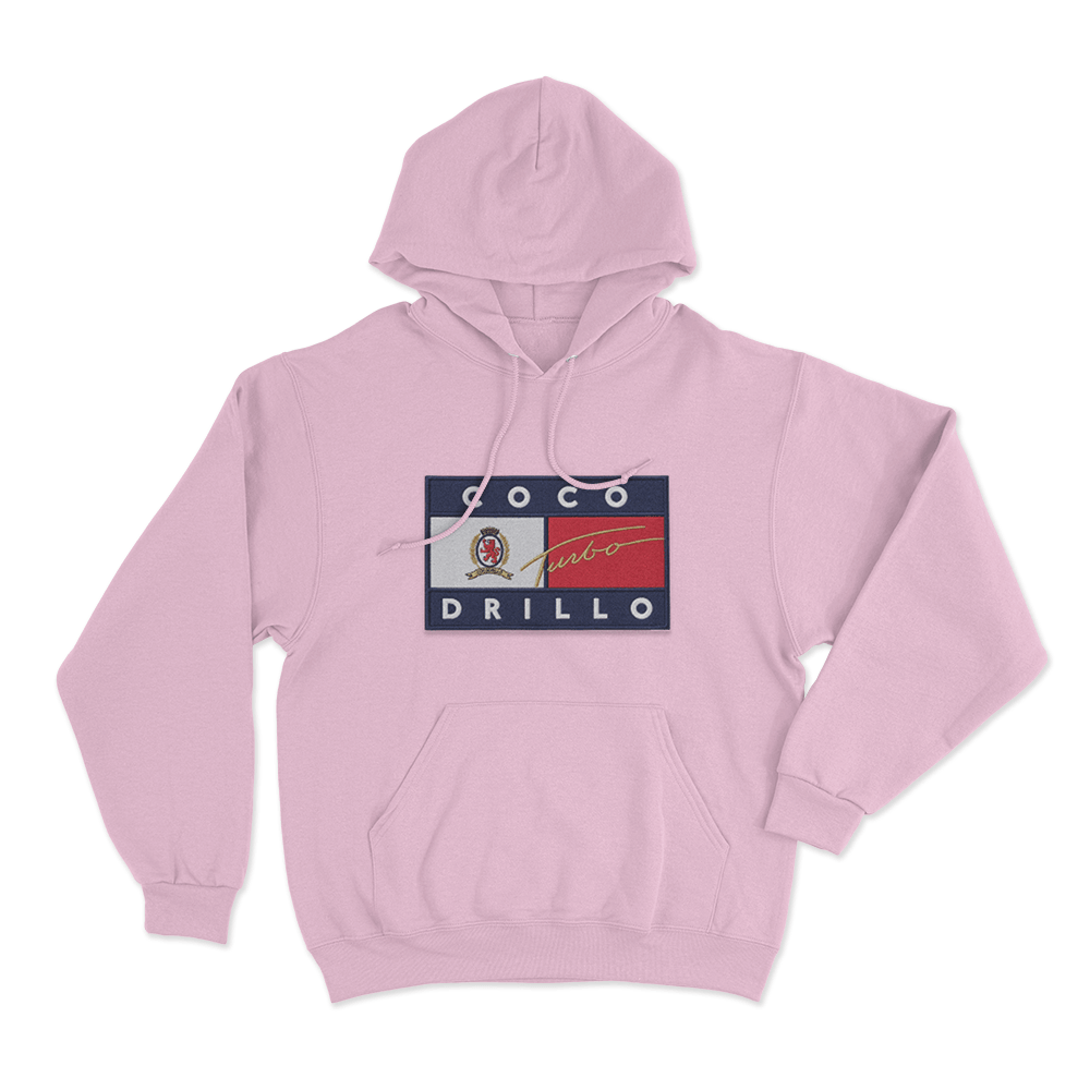 Coco Drillo Turbo Flag Unisex Hoodie Pink Coco Drillo Turbo Flag Unisex Hoodie Pink