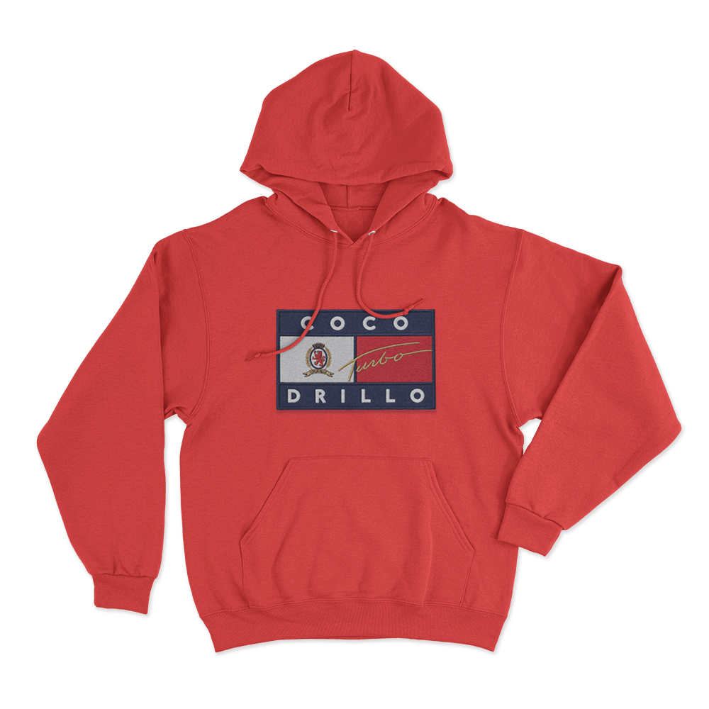 Coco Drillo Turbo Flag Unisex Hoodie Red Coco Drillo Turbo Flag Unisex Hoodie Red