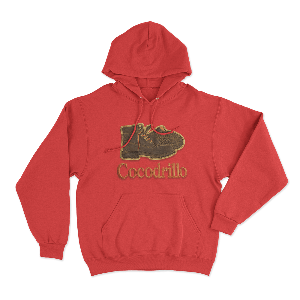 Cocodrillo Boot Unisex Hoodie Red Cocodrillo Boot Unisex Hoodie Red