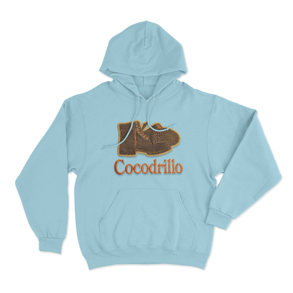 Cocodrillo Boot Unisex Hoodie Sky Blue Cocodrillo Boot Unisex Hoodie Sky Blue