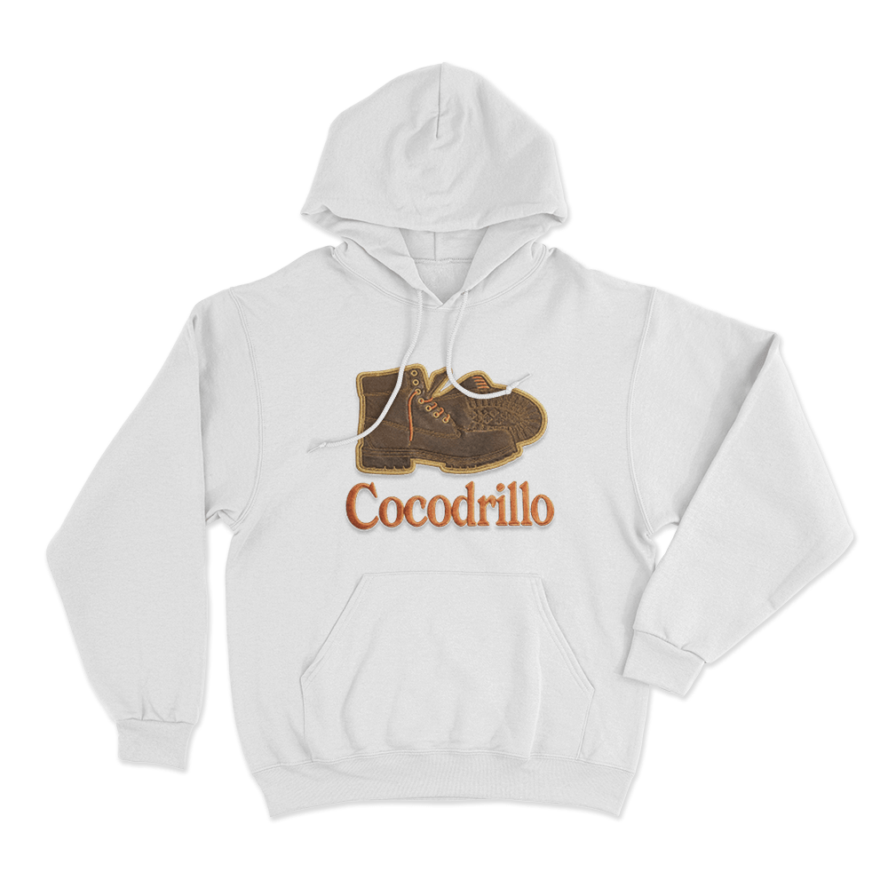 Cocodrillo Boot Unisex Hoodie White Cocodrillo Boot Unisex Hoodie White