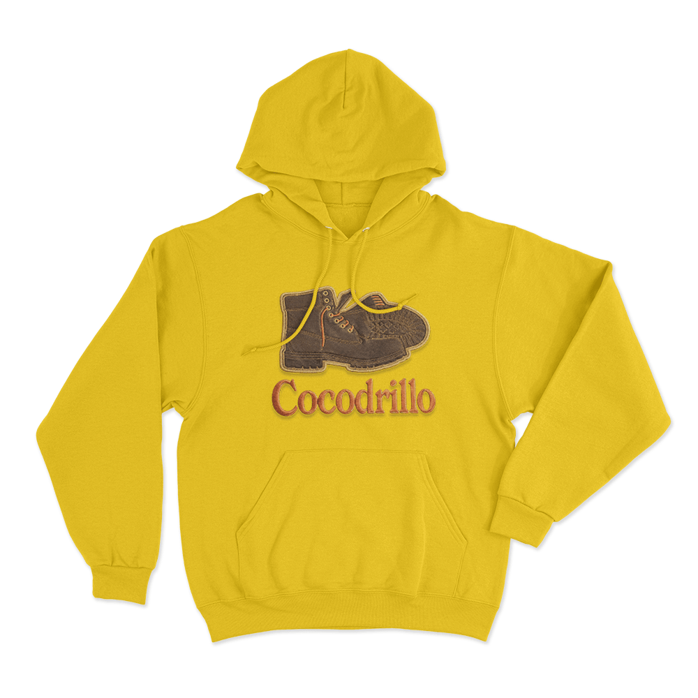 Cocodrillo Boot Unisex Hoodie Yellow Cocodrillo Boot Unisex Hoodie Yellow