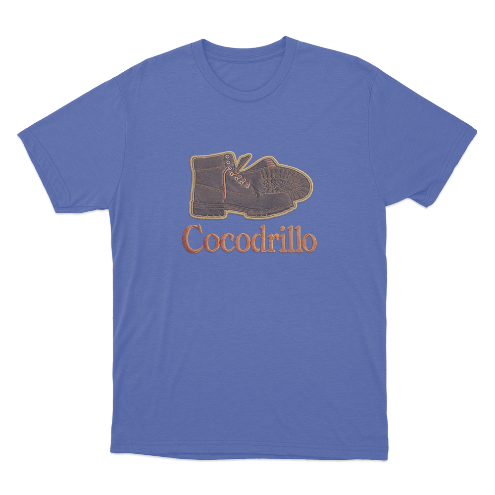 Cocodrillo Boot Unisex T Shirt Blue Cocodrillo Boot Unisex T Shirt Blue